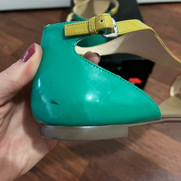 Boutique 9 Orange Multi Patent Sandals, Size 9 - Picture 5 of 7